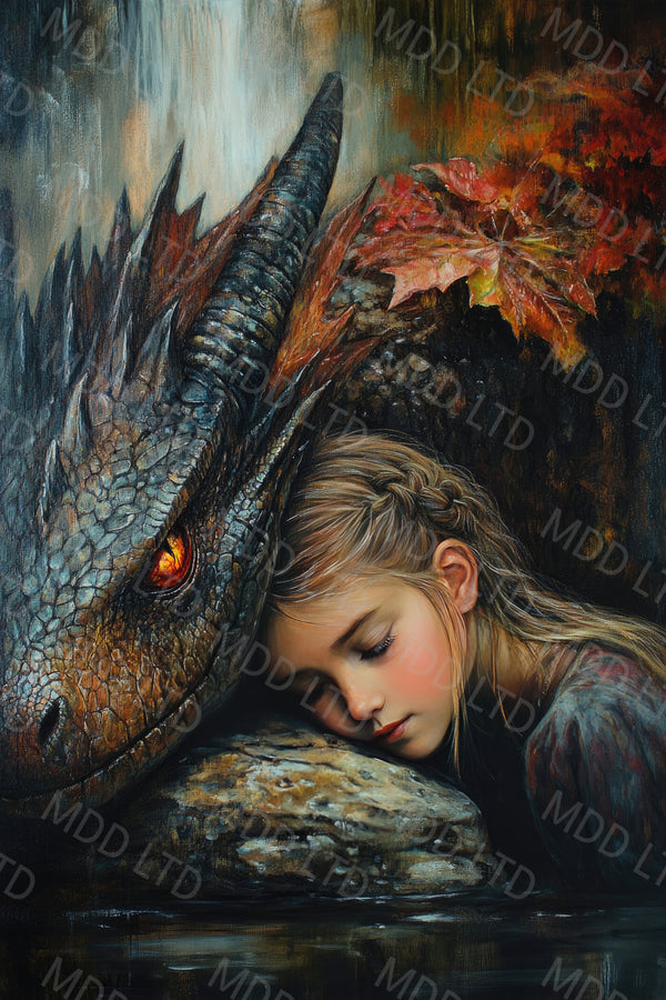 A Girl and Her Dragon by Ryan James (Hand Rendered)