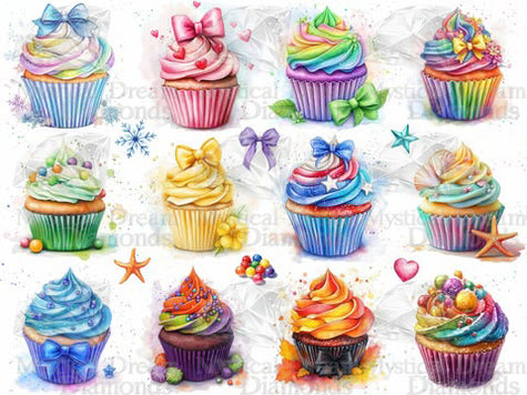 A Year of Cupcakes by Cocomarshmallow Art - A Sparkle Bites Pack (Hand Rendered)