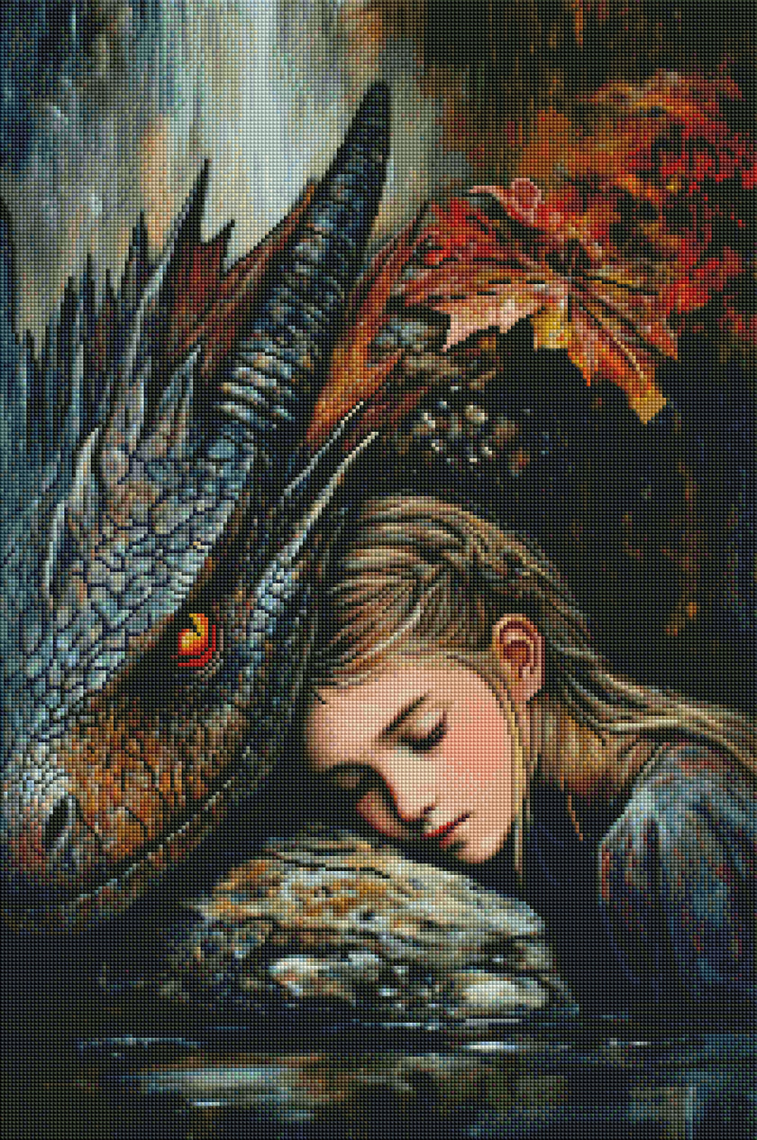 A Girl and Her Dragon by Ryan James (Hand Rendered)