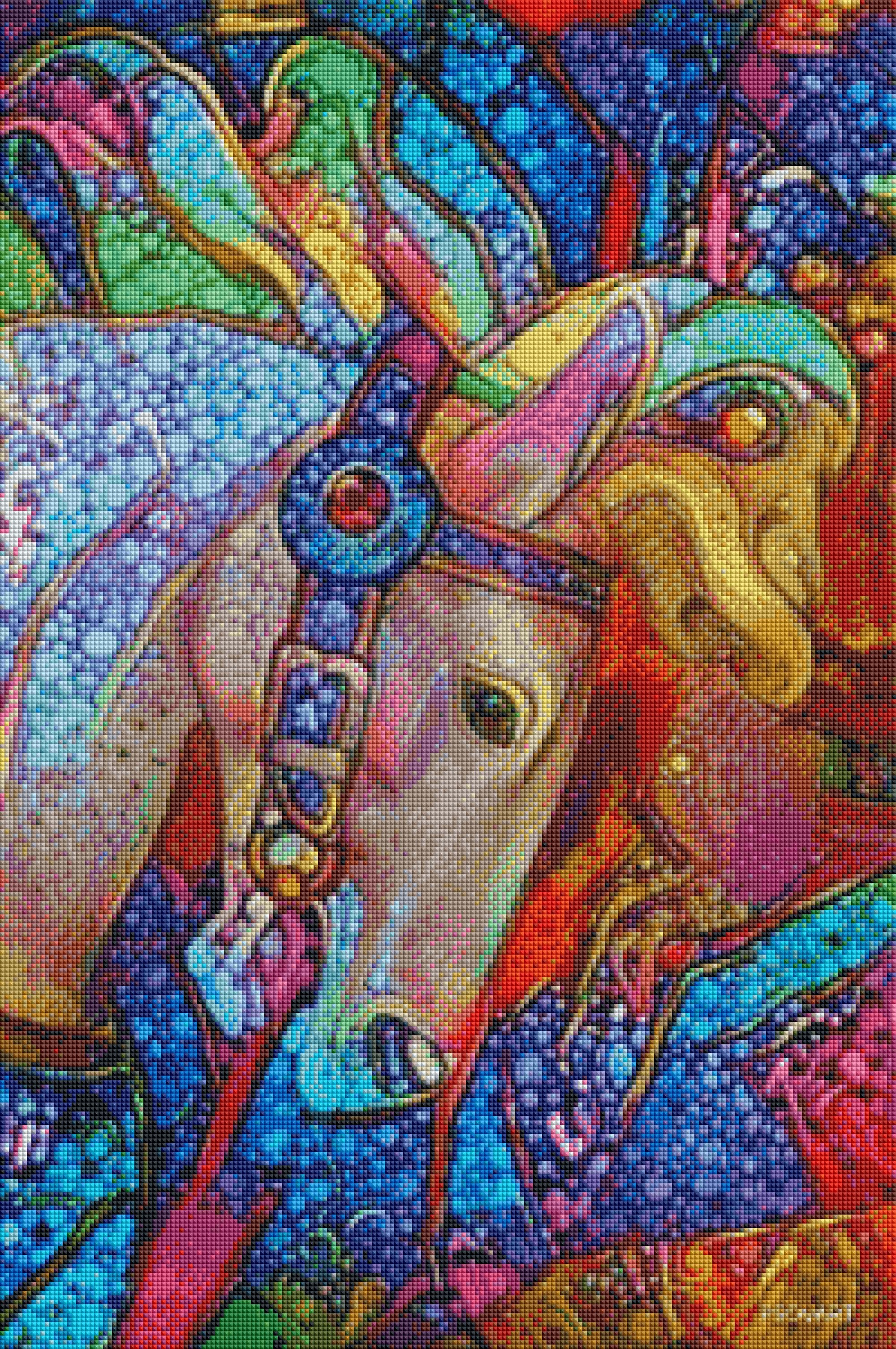 Abstract Colorful Carousel Horse by Patty Vicknair