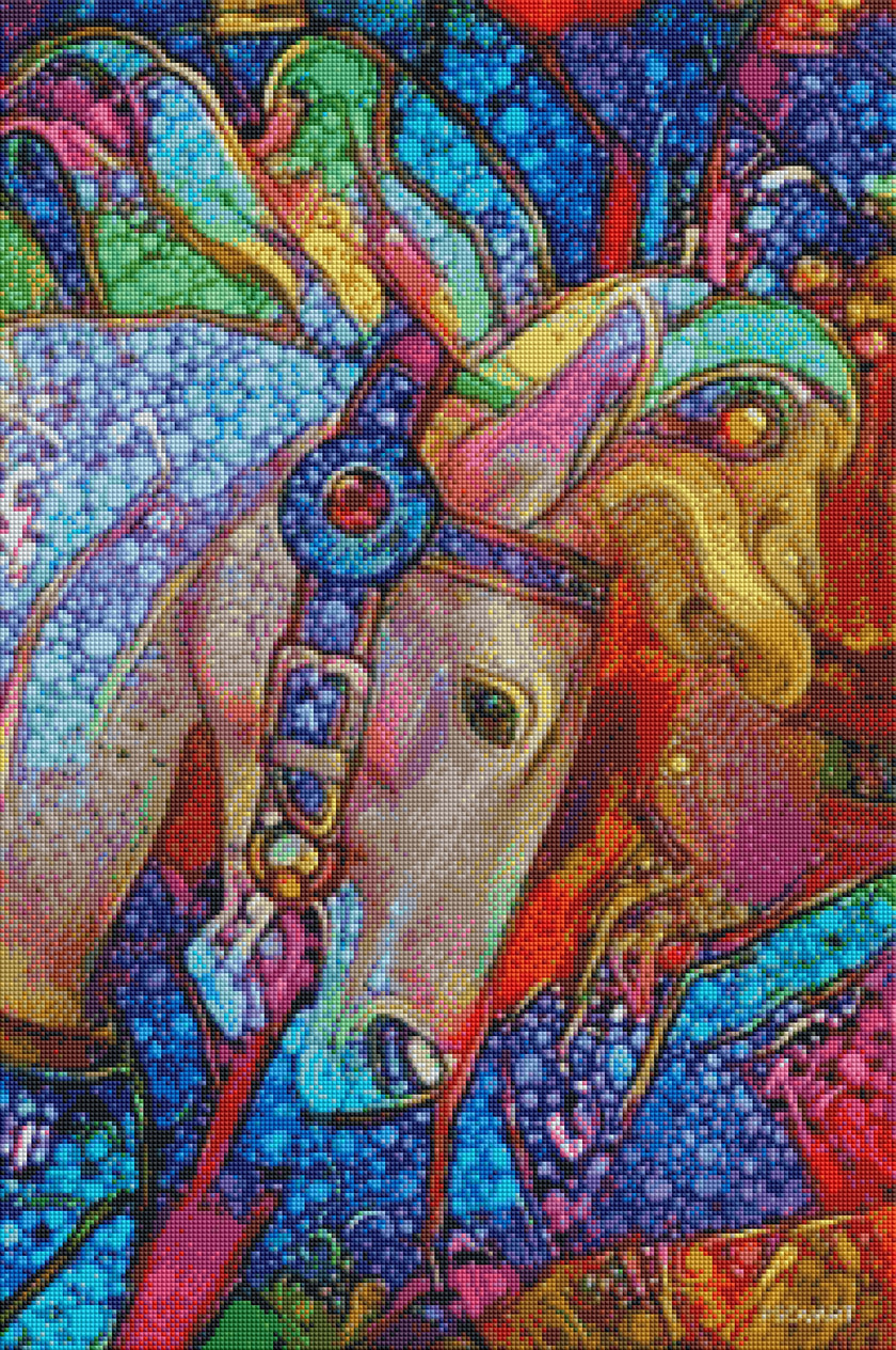 Abstract Colorful Carousel Horse by Patty Vicknair