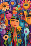 Abstract Mexican Style Faces 2 Ryan James (Hand Rendered)