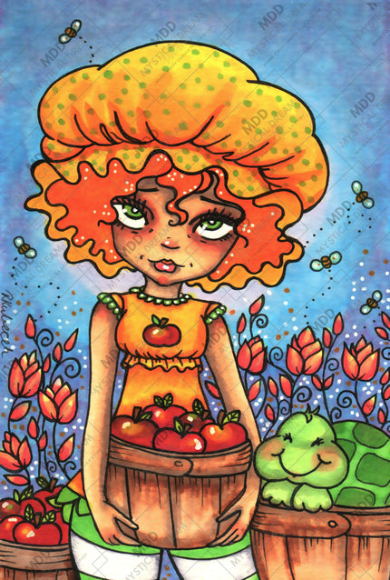 Apple Dumpling and Tea Time Turtle by Regan Kubecek (Hand Rendered)