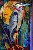 Art Deco Blue Heron by Ryan James