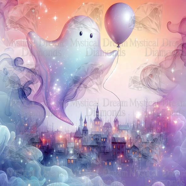 Balloon Ghost by Cocomarshmallow Art