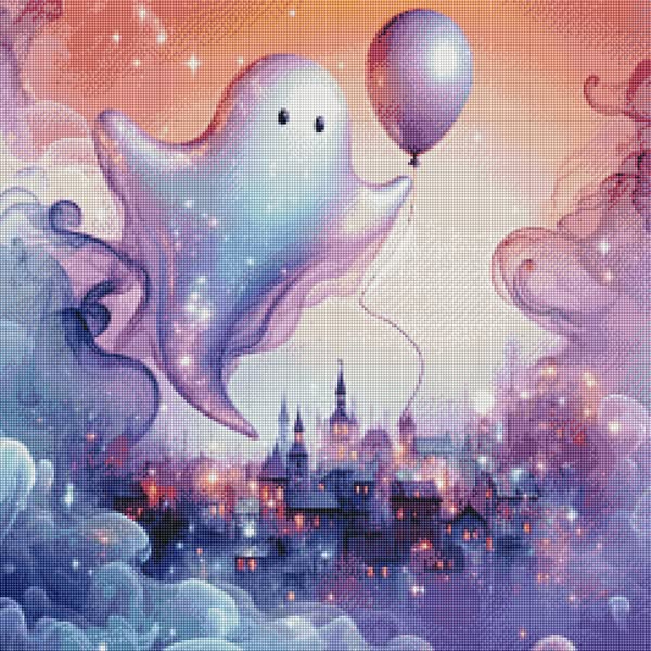 Balloon Ghost by Cocomarshmallow Art