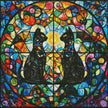 Cats Stained Glass by Steven Lindon (Hand Rendered)