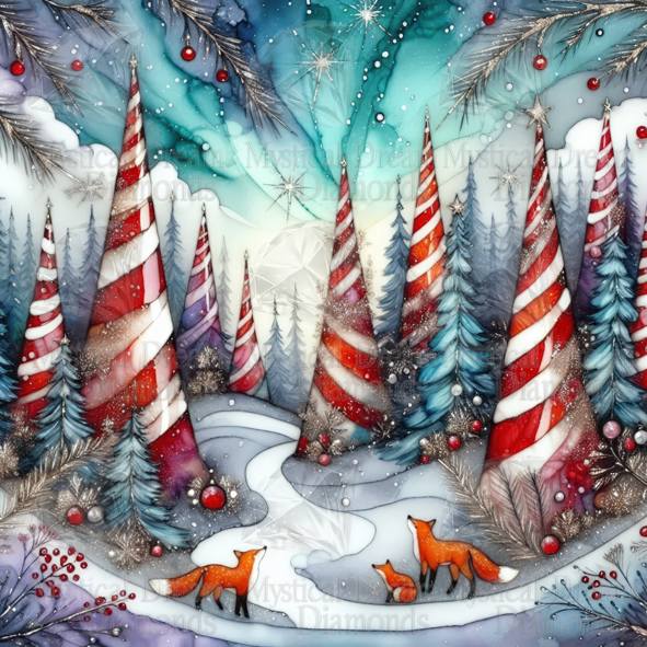 Candy Cane Forest by Cocomarshmallow Art