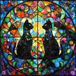 Cats Stained Glass by Steven Lindon (Hand Rendered)