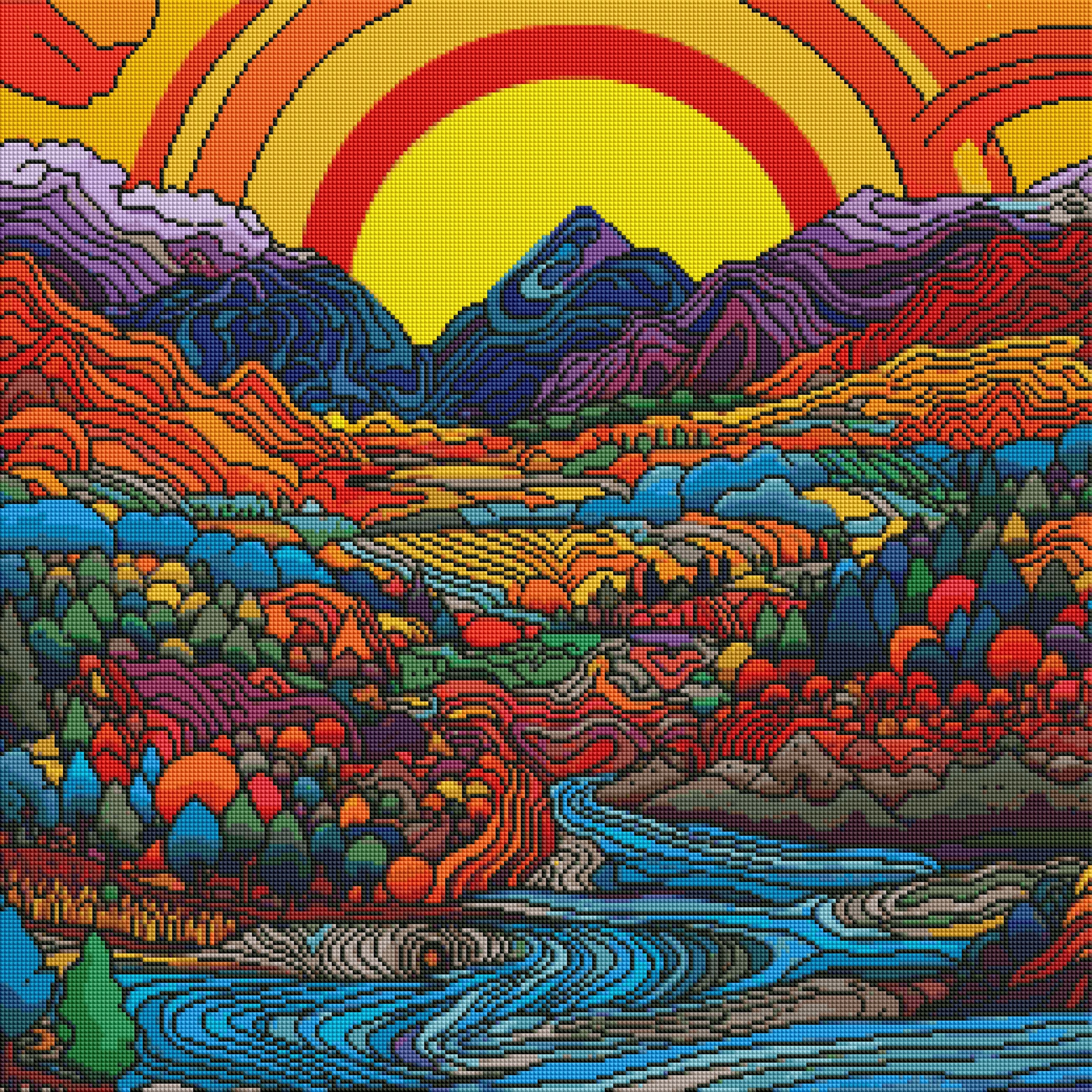 Colorful Fantasy Landscape by Roy Myers (Hand Rendered)