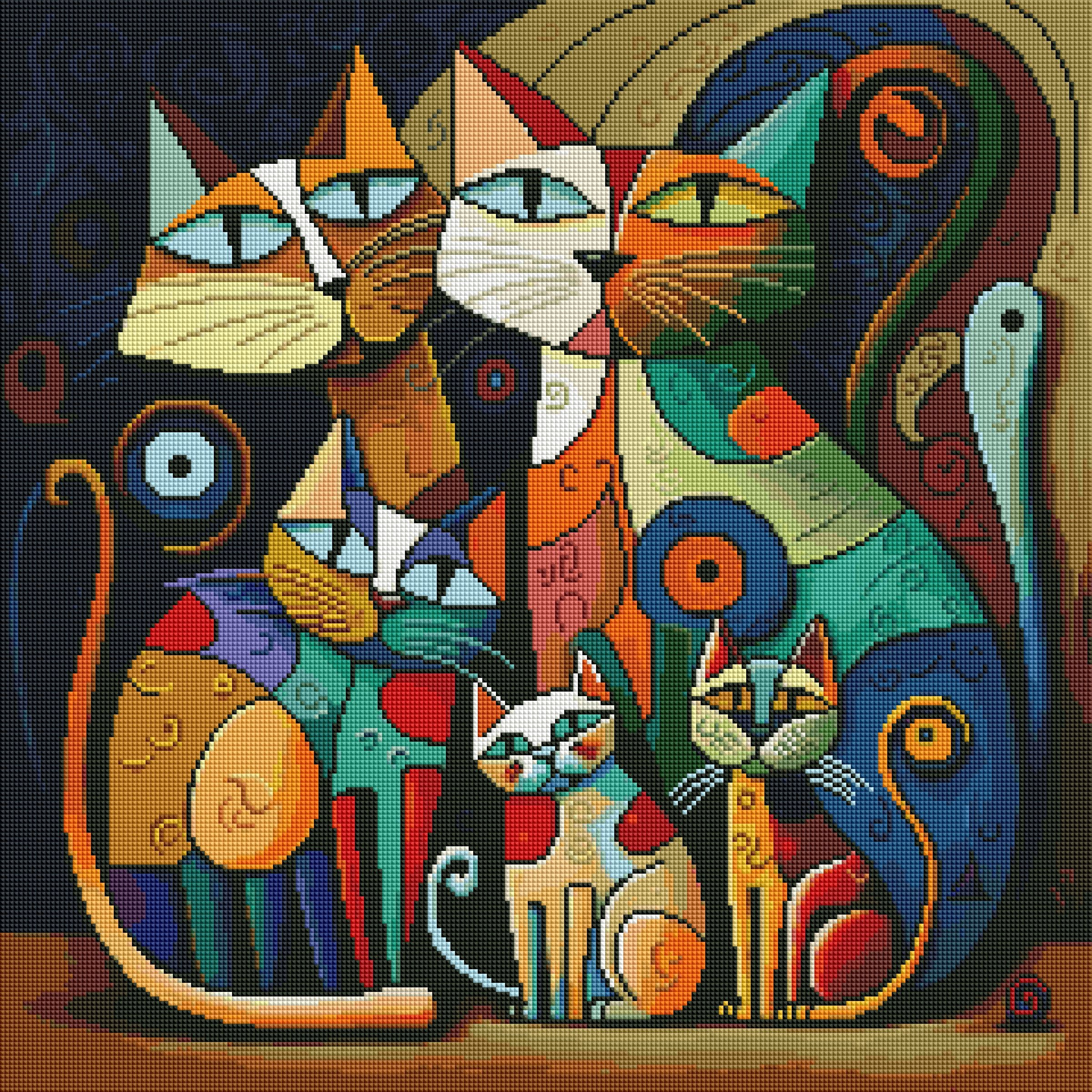 Colorful Cats by Jullian Dallas (Hand Rendered)