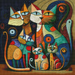 Colorful Cats by Jullian Dallas (Hand Rendered)