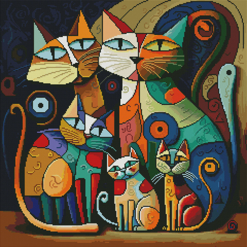 Colorful Cats by Jullian Dallas (Hand Rendered)