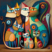 Colorful Cats by Jullian Dallas (Hand Rendered)