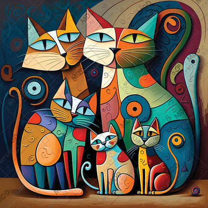 Colorful Cats by Jullian Dallas (Hand Rendered)