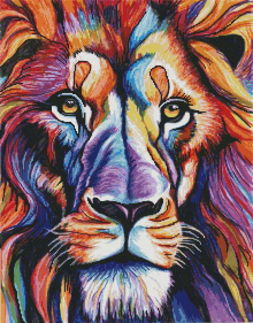 Colourful Lion by Patty Vicknair (Hand Rendered)