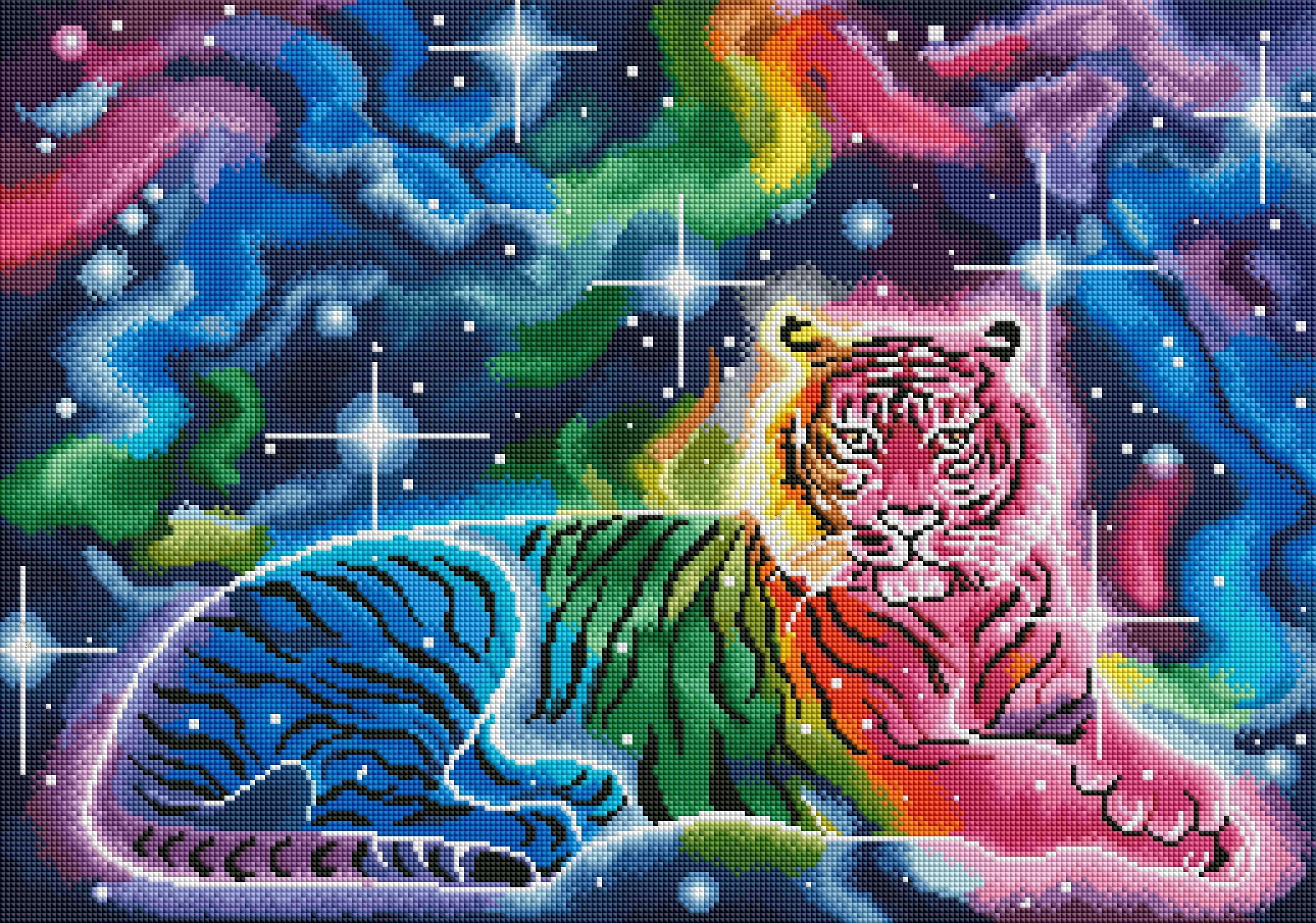 Cosmic Tiger by Becca Tindol (Hand Rendered)