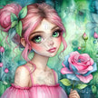 Cotton Candy Rose by Cocomarshmallow Art