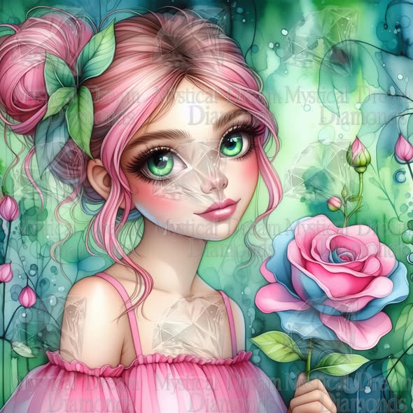 Cotton Candy Rose by Cocomarshmallow Art