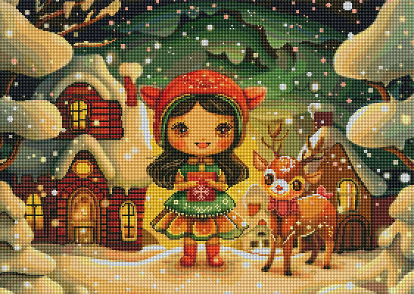 Country Princess Snow Fun by Doug Shepardson (Hand Rendered)