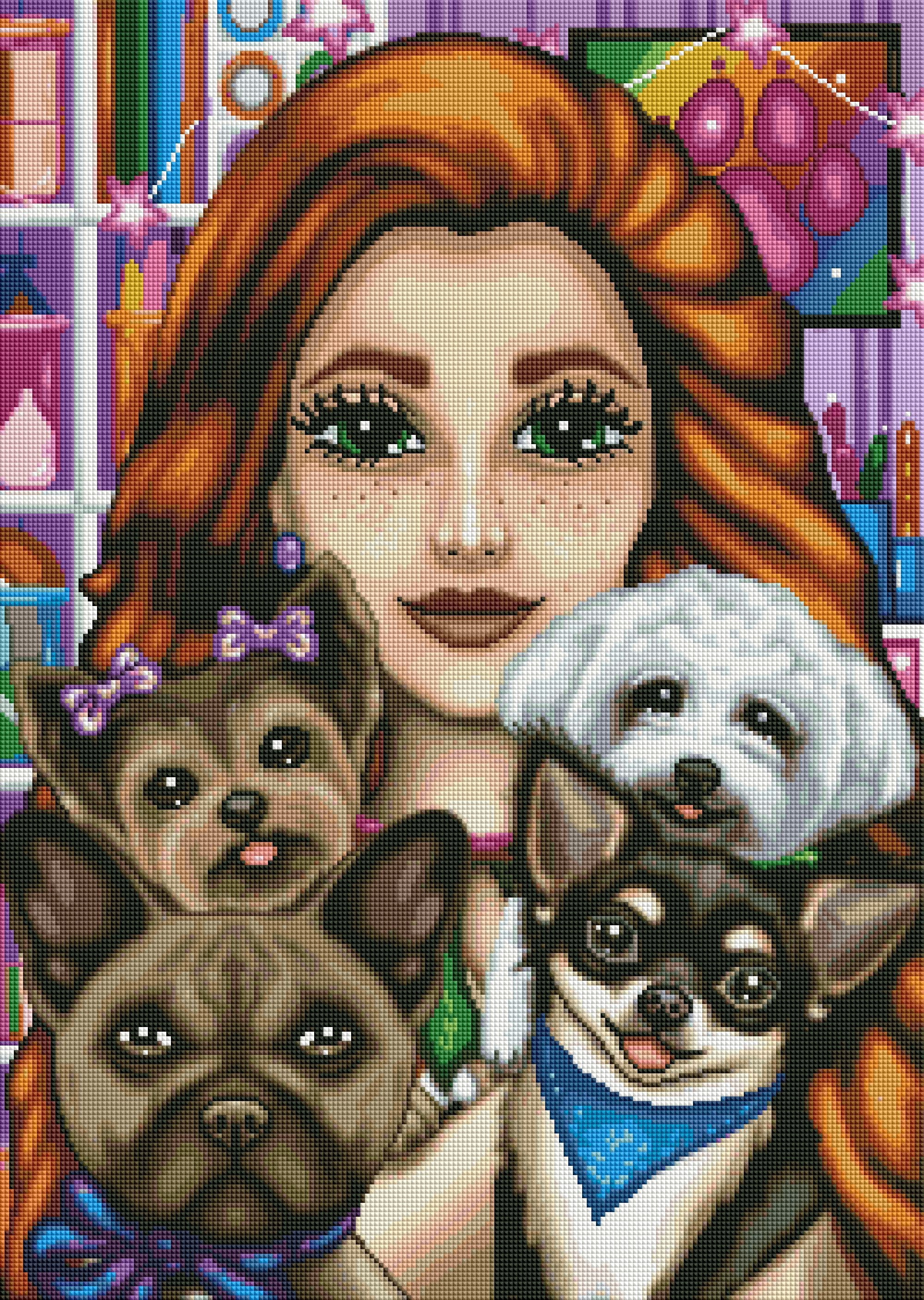 Craftroom Puppies by Emma Casey (Hand Rendered)