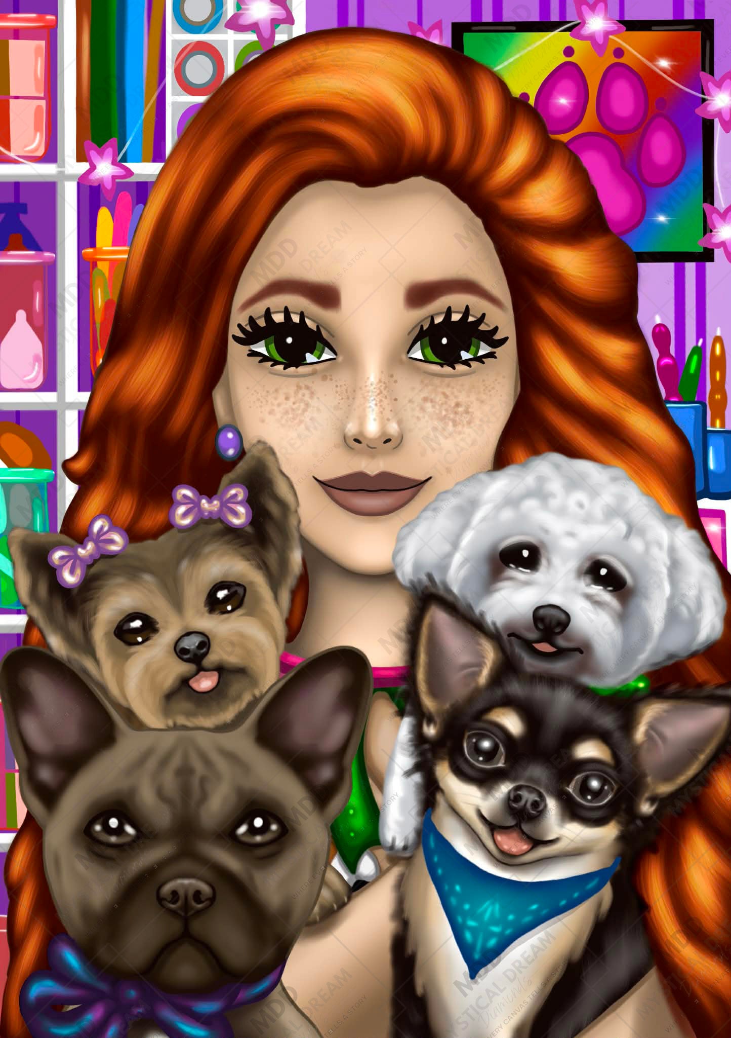 Craftroom Puppies by Emma Casey (Hand Rendered)