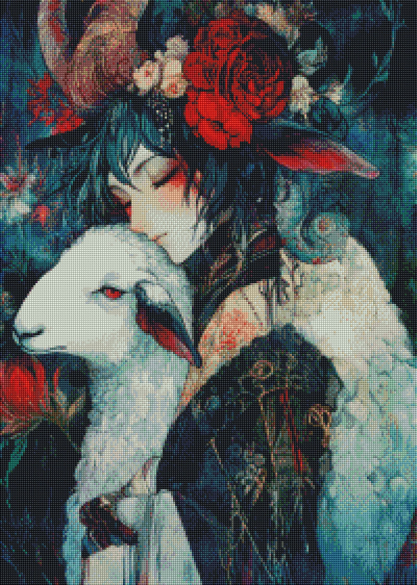 Crimson Crown & Ivory Calm by Sakura