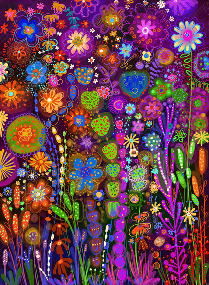 Flores Fondo Negro by Noemi Ibarz