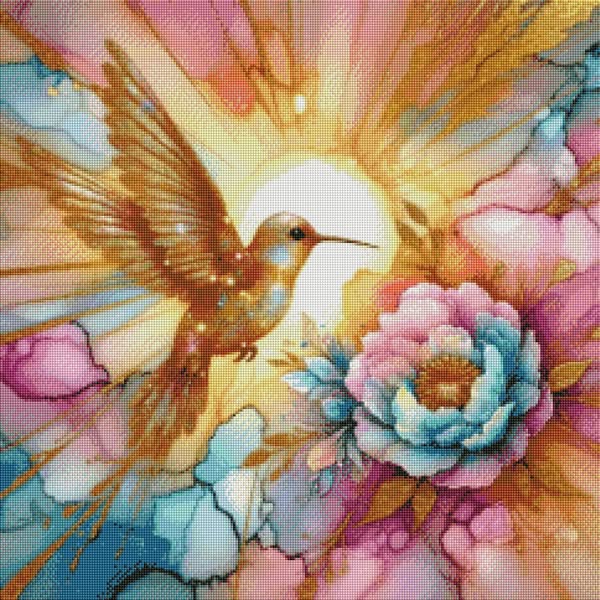 Golden Hummingbird by Cocomarshmallow Art