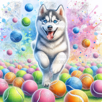 Husky Sprint by Cocomarshmallow Art