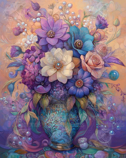 Lilac Flowers in a Vase by Sandrietta.Ai
