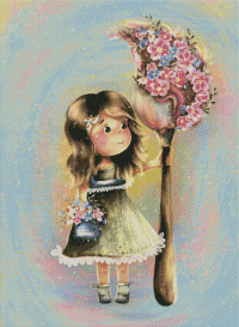 Little Girl Big World Time to Paint by Karina Kornuta-Pigozne