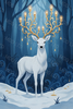 Magic Deer in the Forest by Laura Peres
