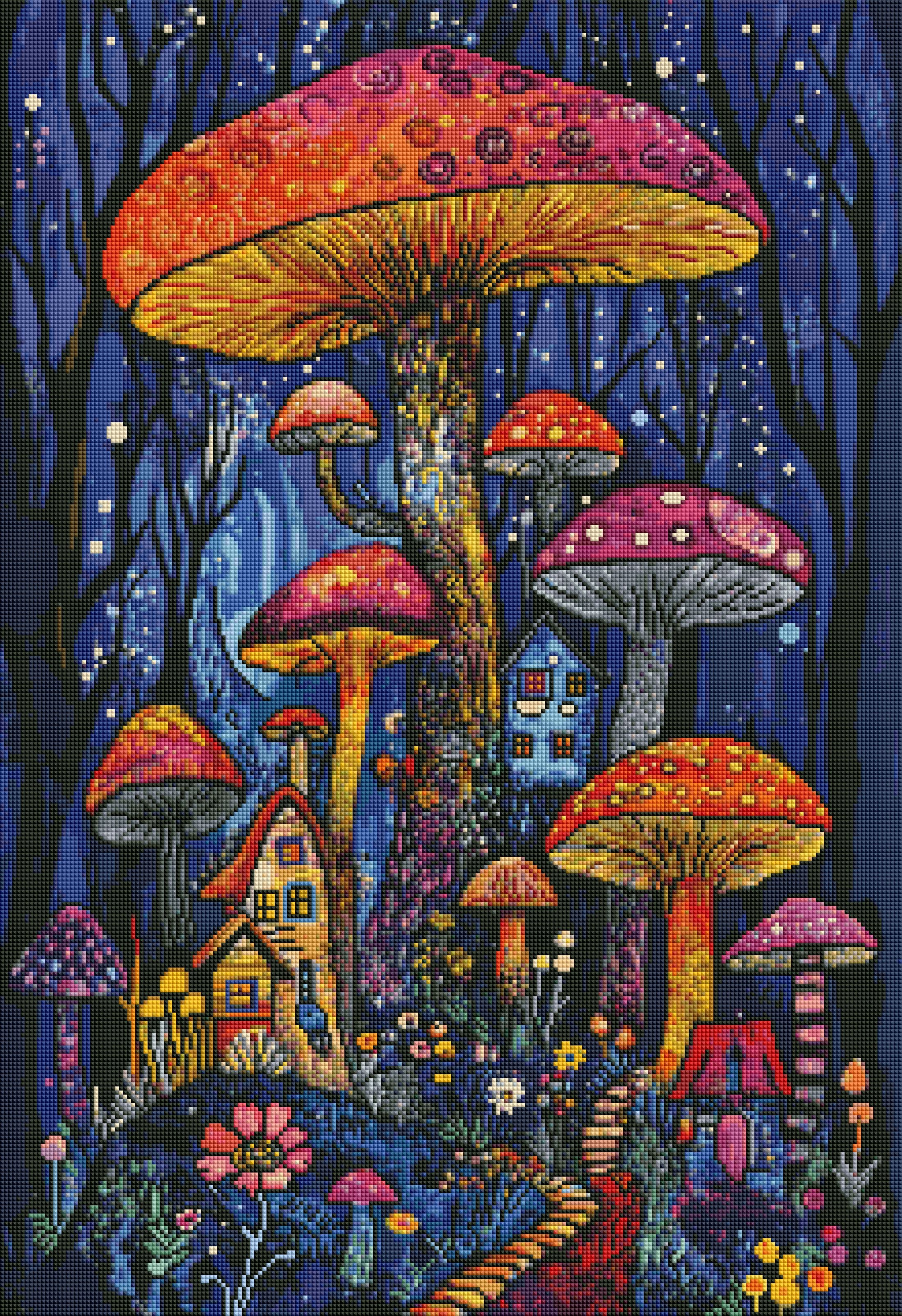 Mushroom Forest by Kimberly McGuiness (Hand Rendered)