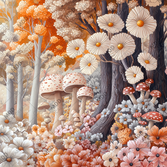 Mushroom Land by Cocomarshmallow Art