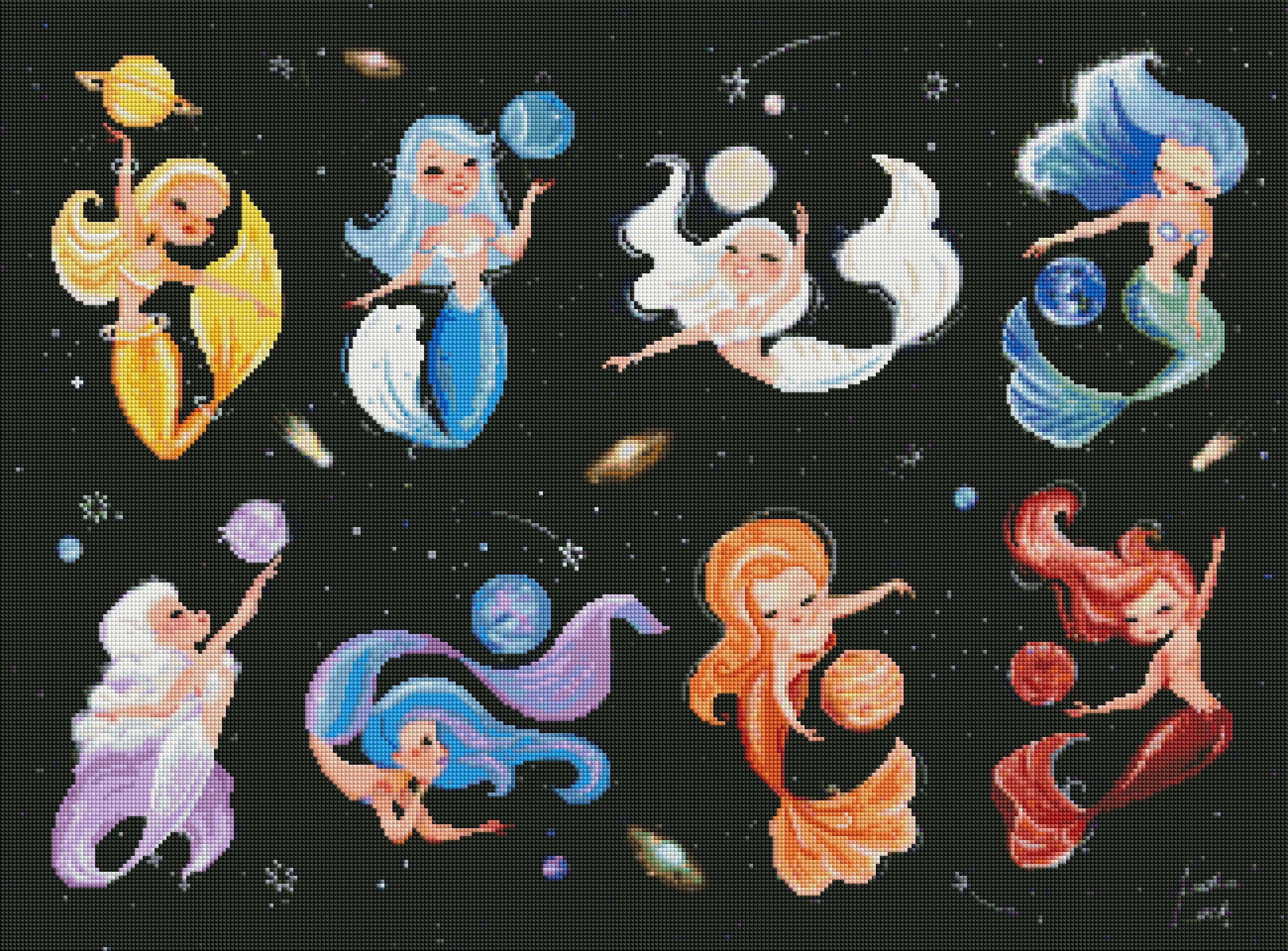 Planet Mermaids by Audra Esch (Hand Rendered)
