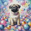 Pensive Pug by Cocomarshmallow Art