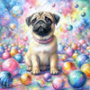 Pensive Pug by Cocomarshmallow Art