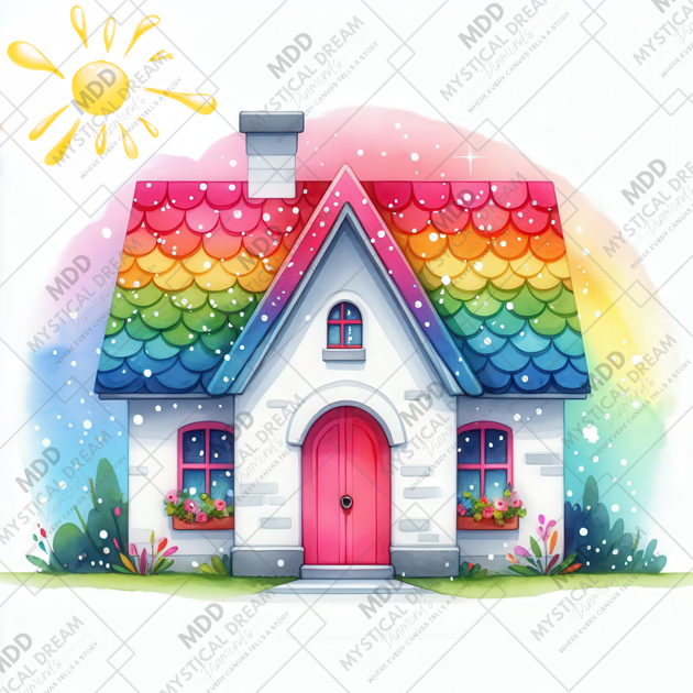 Rainbow House by Cocomarshmallow Art