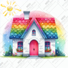 Rainbow House by Cocomarshmallow Art