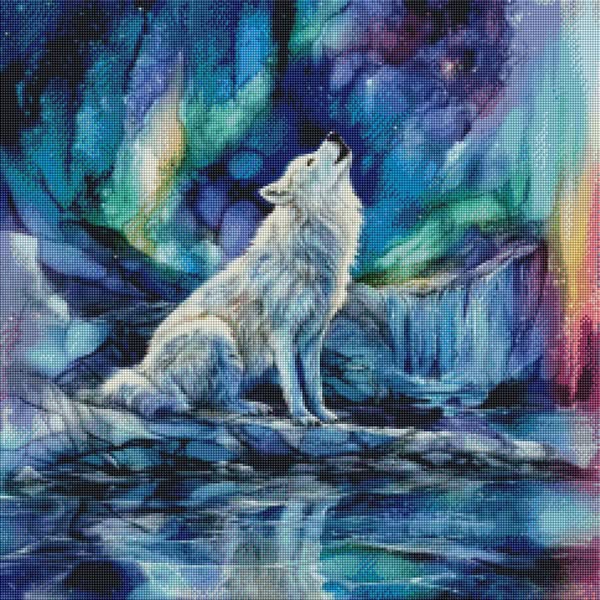 Rainbow Night Wolf by Cocomarshmallow Art