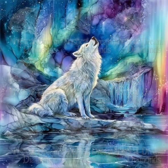 Rainbow Night Wolf by Cocomarshmallow Art