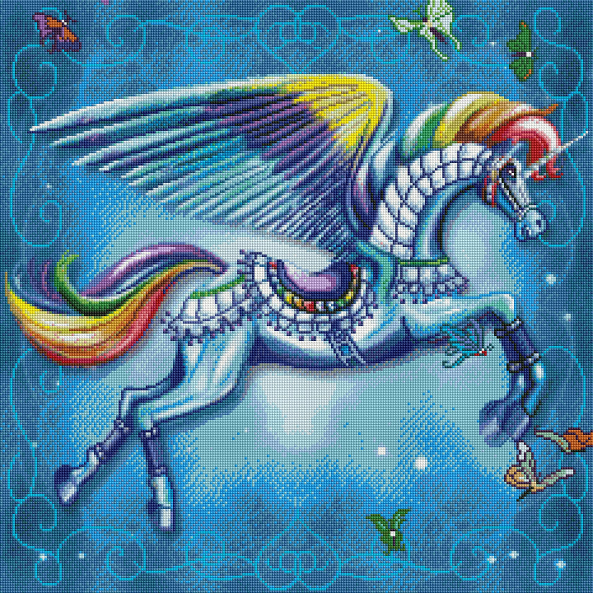 Rainbow Unicorn 9 by Rose Khan (Hand Rendered)