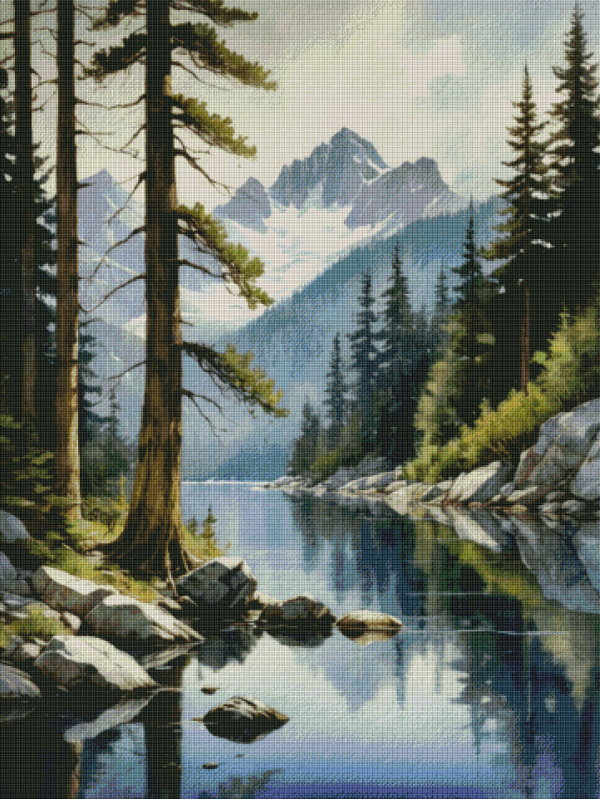 Reflected Peaks and Pines by Silent Reflections Art