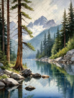 Reflected Peaks and Pines by Silent Reflections Art