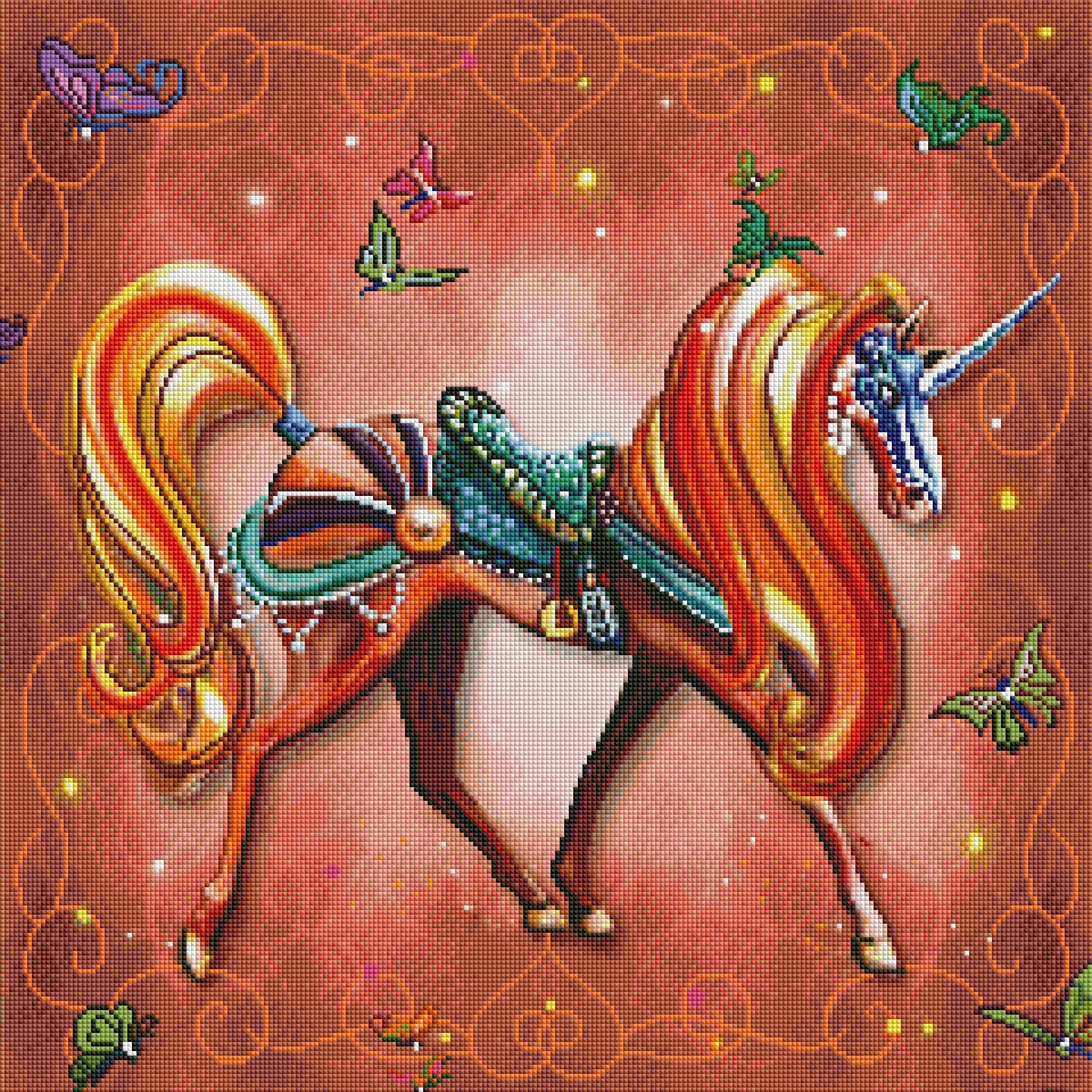 Rainbow Unicorn 3 by Rose Khan (Hand Rendered)