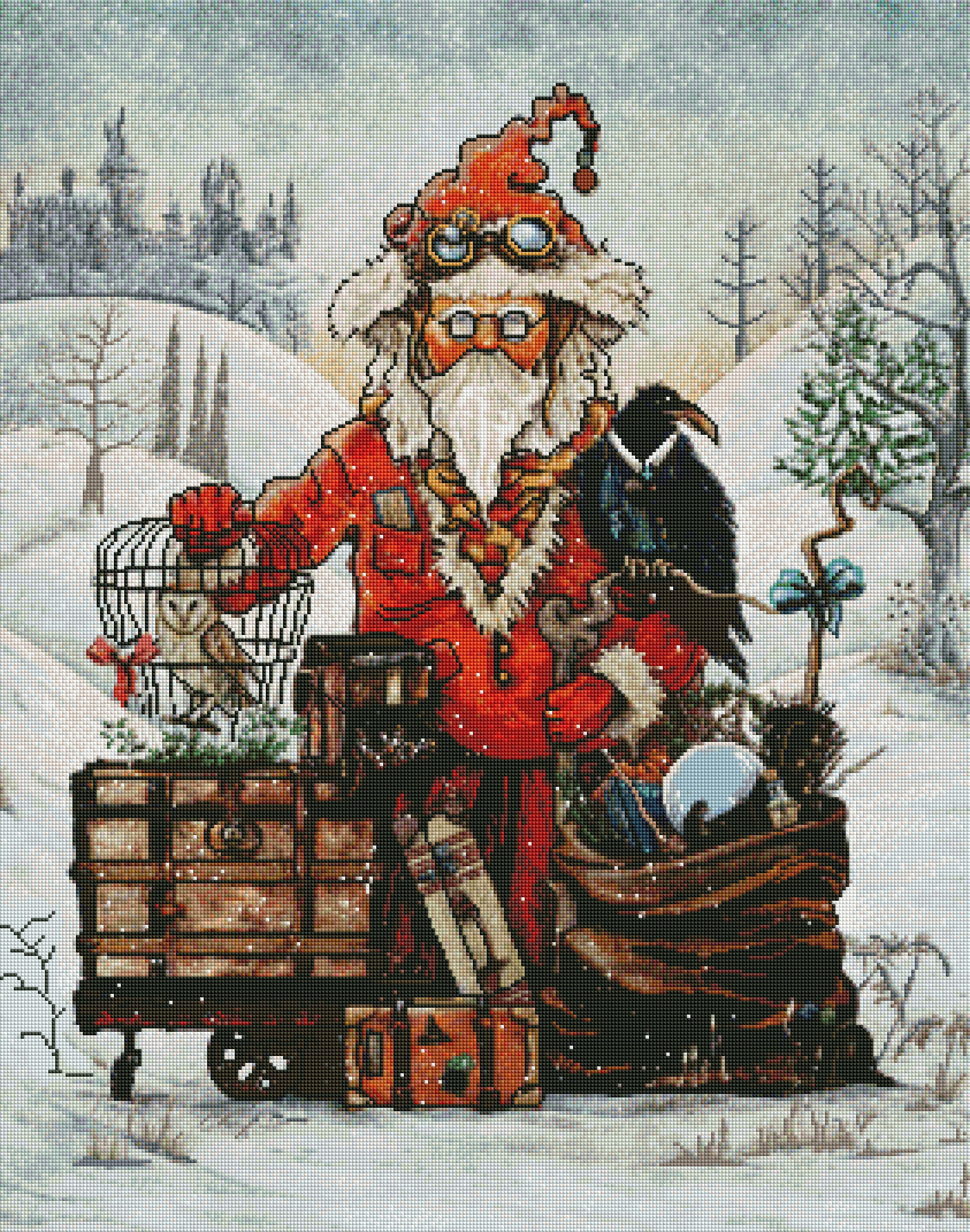 Santa Goes To A Magical School by Cheryl Baker (Hand Rendered)