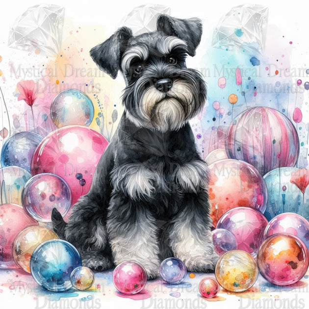 Schnauzer in Sphere Land by Cocomarshmallow Art
