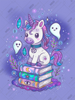 Spellbook Unicorn by Galaxy Rain