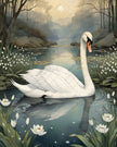 Swan Lake by Rowan Lewgalon Ai Art diamond painting kit